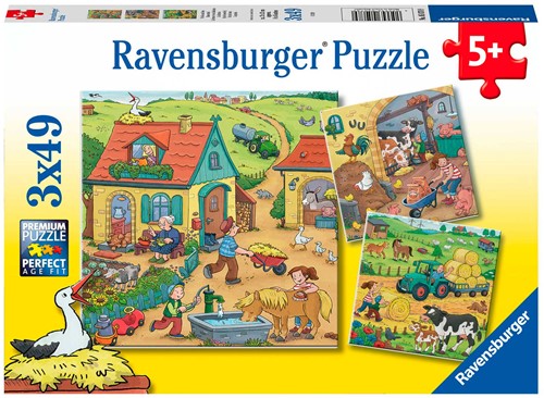 Ravensburger puzzle La ferme et ses habitants 3x49p