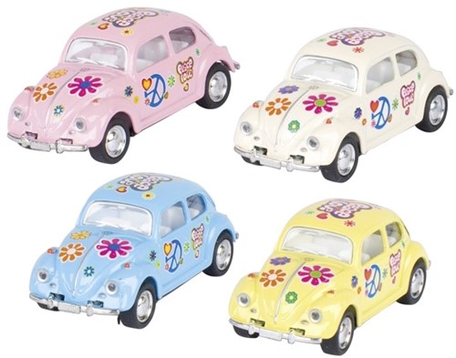 Goki VW Klassieke Kever (1967) met print,die-cast,1:64, L=6,5cm