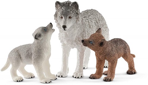 SCHLEICH MOTHER WOLF WITH PUPS