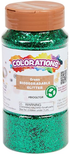 Colorations - Biologische Afbreekbare Glitter - Groen, 113 gram