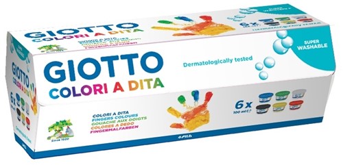 Giotto Package Of 6 Pots Colored Ass. 100 Ml Finger Paint Giotto