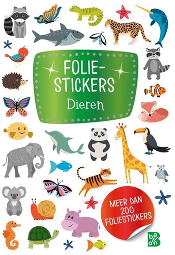 Ballon Glitterstickers, dieren. 3+